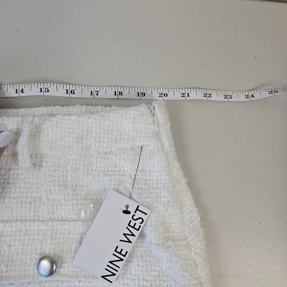 NWT Nine West Tweed Pencil Skirt Ivory Size XXL